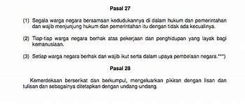 Menurut Uud Nri Tahun 1945 Pasal 27 Ayat 1 Berbunyi